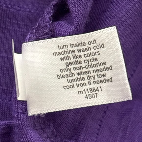 Lane Bryant Shirred Flutter Sleeve Top Plus Size 18/20 Purple Crew Neck New - Picture 8 of 11